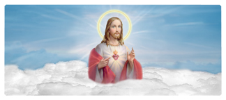 DNSEMP-L-109-BL Sacred Heart Clouds Blue